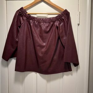 DO+BE Maroon Off-Shoulder Top